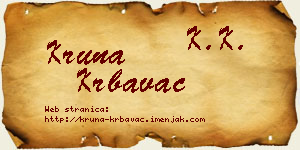Kruna Krbavac vizit kartica